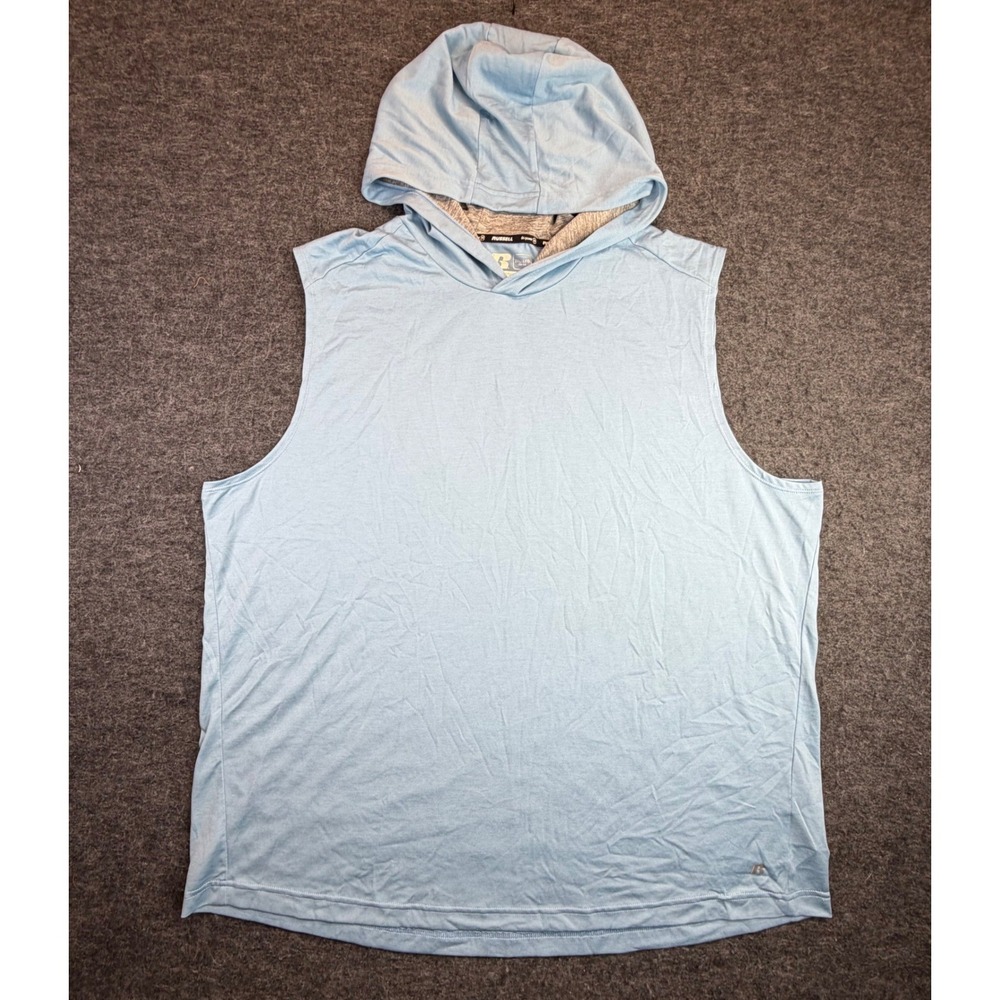 Russell Sleeveless Hoodie Mens 2XL Light Blue Dri-Power 360 Training RM29224B